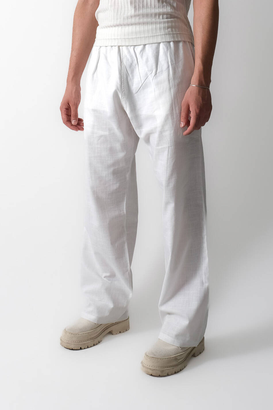 %100 Pamuk Beyaz Pantolon - SOLDOUT
