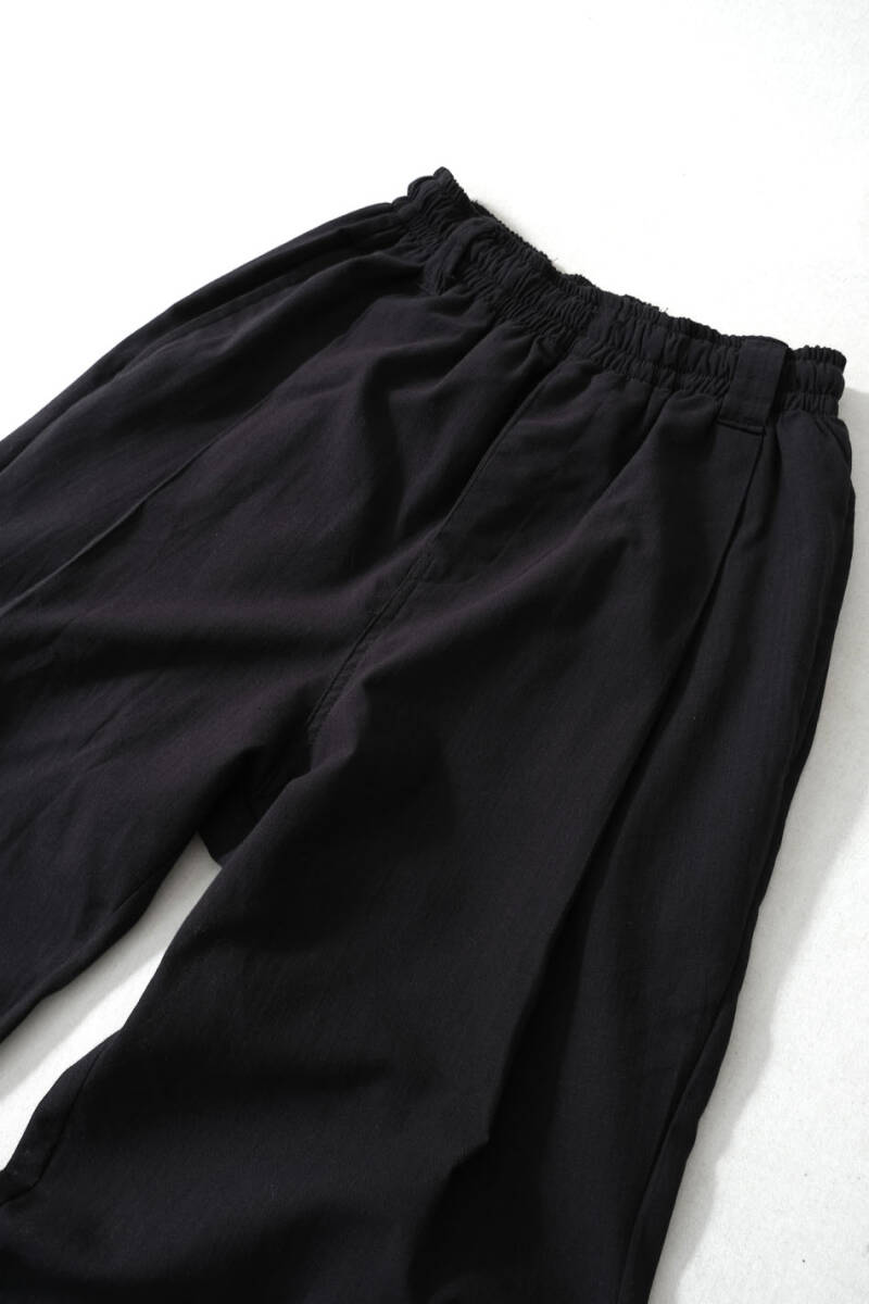 %100 Pamuk Pileli Essential Siyah Pantolon - 2