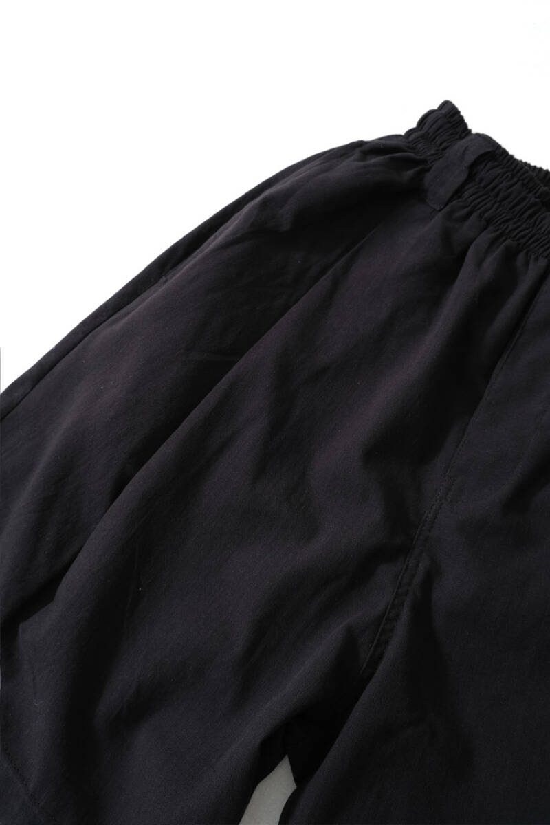 %100 Pamuk Pileli Essential Siyah Pantolon - 4