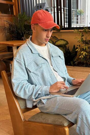 3 iplik Cepli Oversize Denim Desen Gömlek - 3
