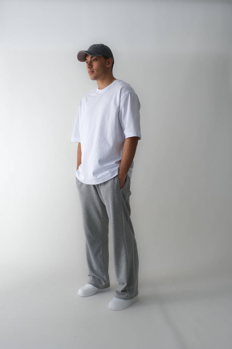 Freelancers Oversize Tişört & Çift Dikiş Detaylı Gri Baggy Eşofman - 3