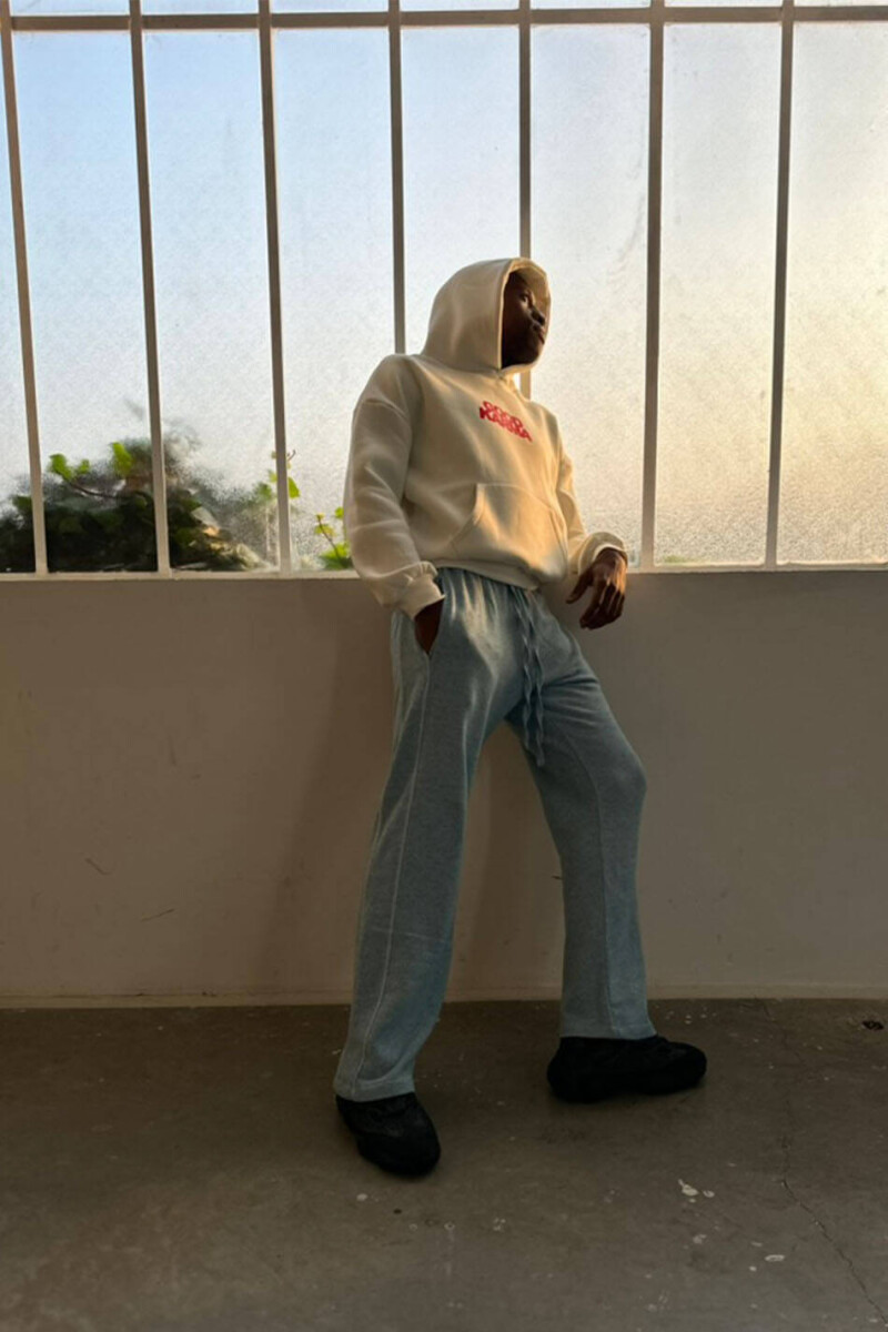 Good Karma Ekru Hoodie & Denim Desenli Eşofman Kombini - 2