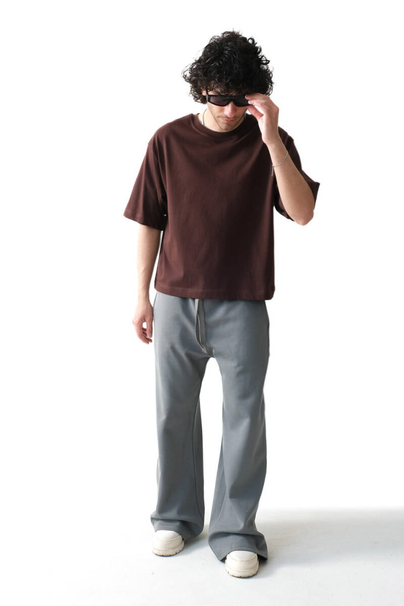 Acı Kahve Boxy Fit Tişört - 3