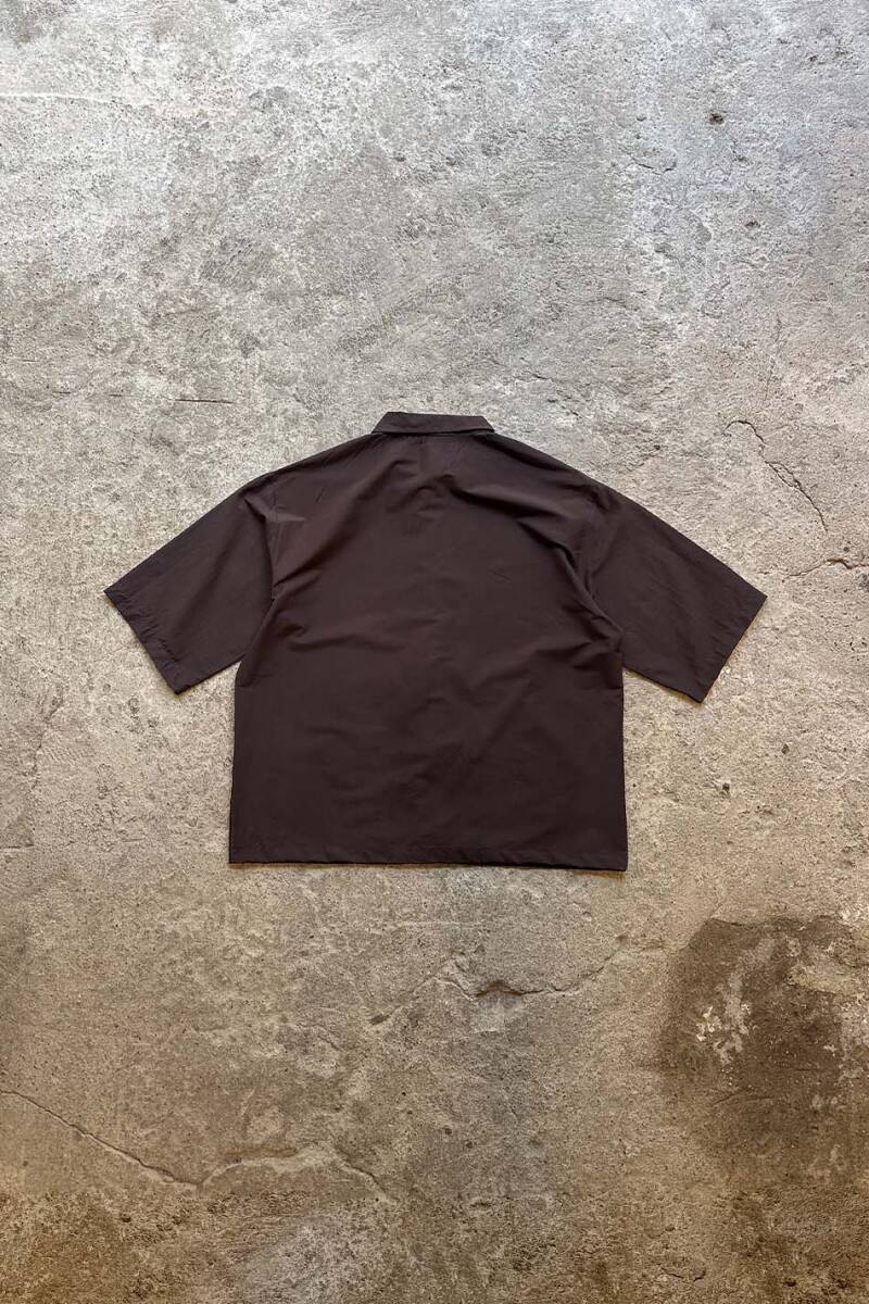 Acı Kahve Yarım Kol Oversize Gömlek - 5