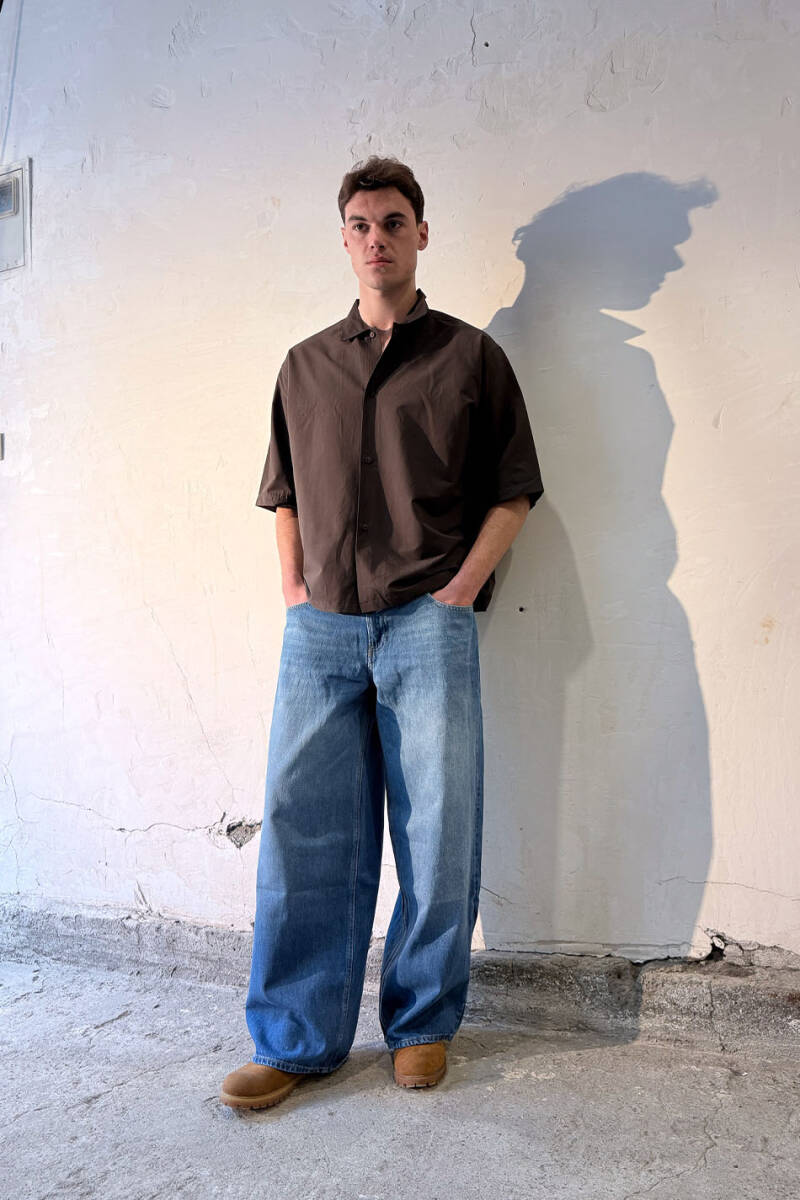 Acı Kahve Yarım Kol Oversize Gömlek - SOLDOUT (1)