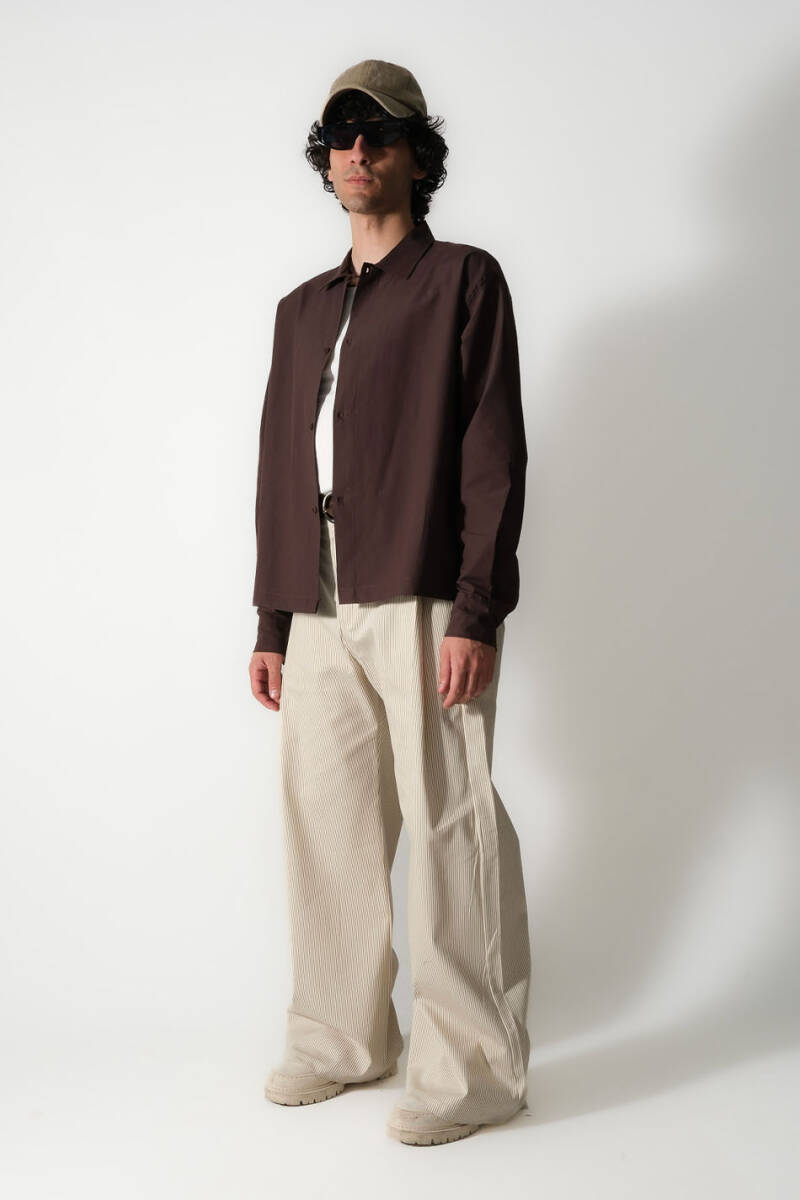 Acı Kahve Oversize Gömlek - 3