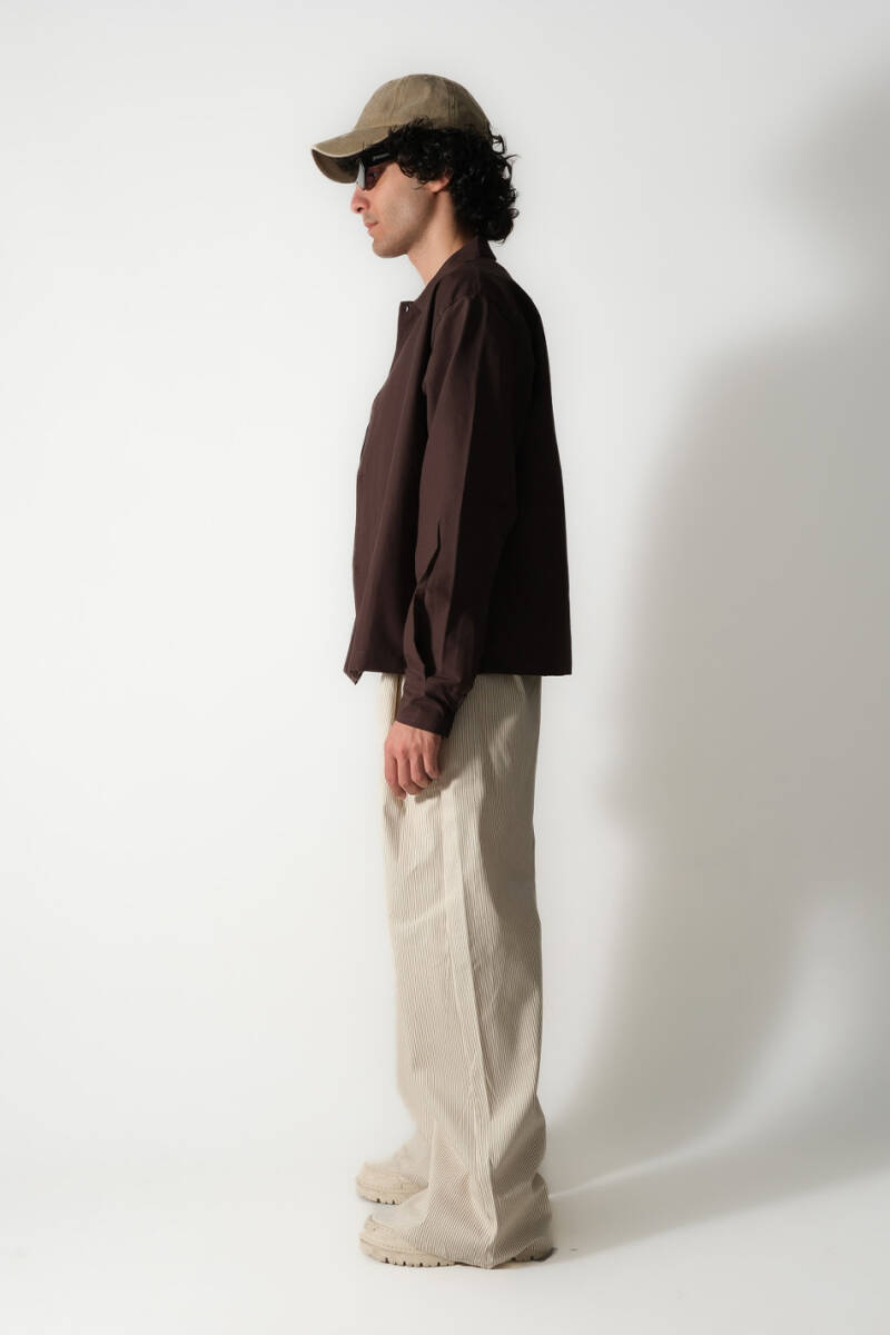 Acı Kahve Oversize Gömlek - 7