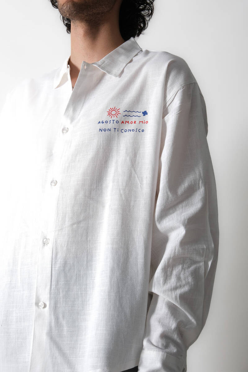 Agosto Amor Mio Oversize %100 Pamuk İnce Gömlek - 6