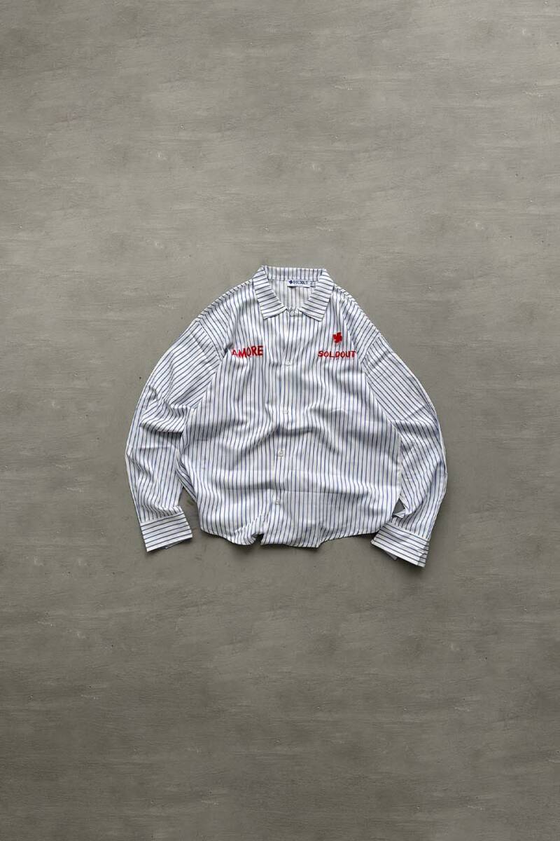 Amore Lacivert Çizgili Oversize Gömlek - SOLDOUT (1)