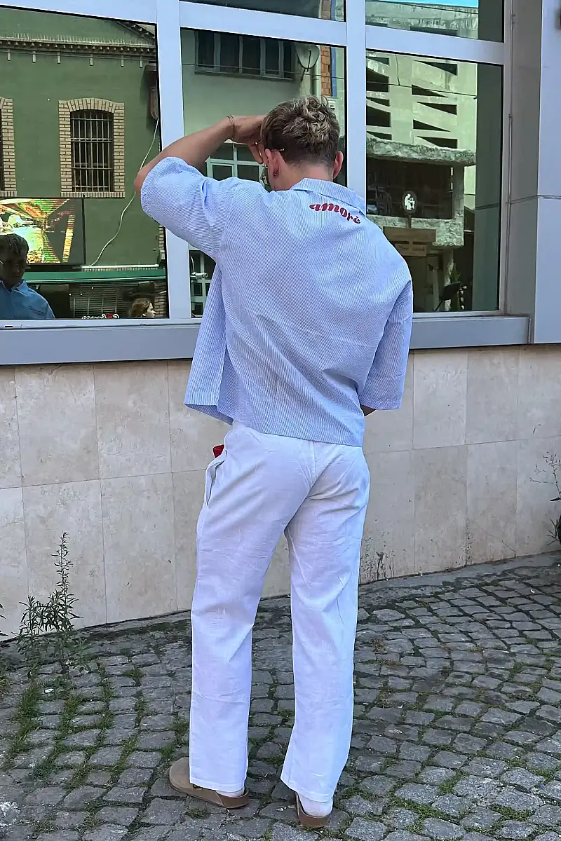 Amore Yarım Kol Boxy Fit Gömlek - 3