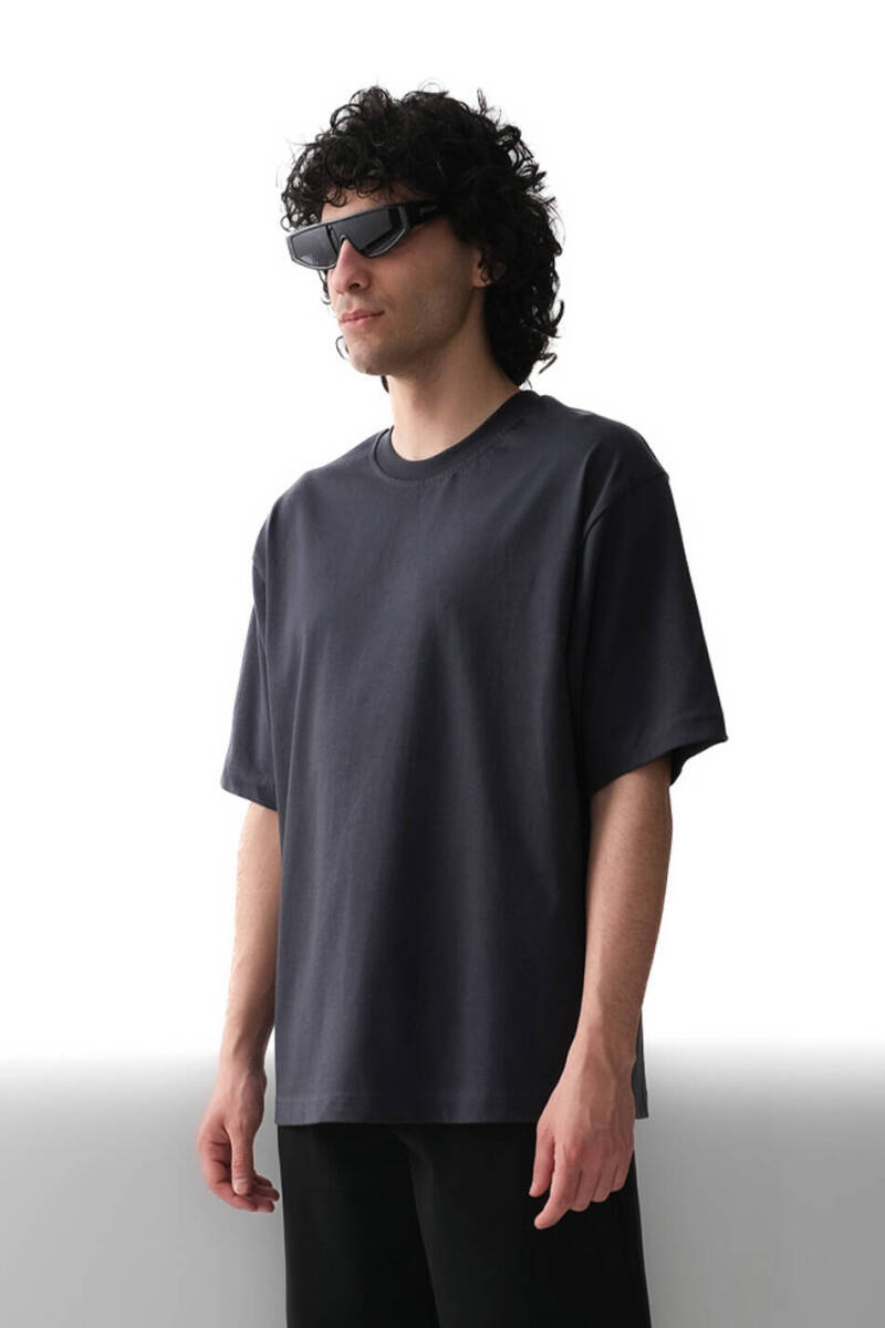 Antrasit Basic Oversize Tişört 