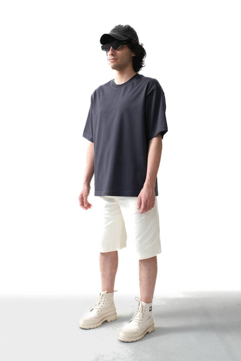 Antrasit Basic Oversize Tişört - 3