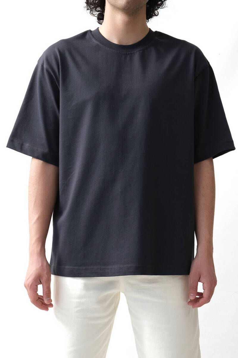 Antrasit Basic Oversize Tişört - 4