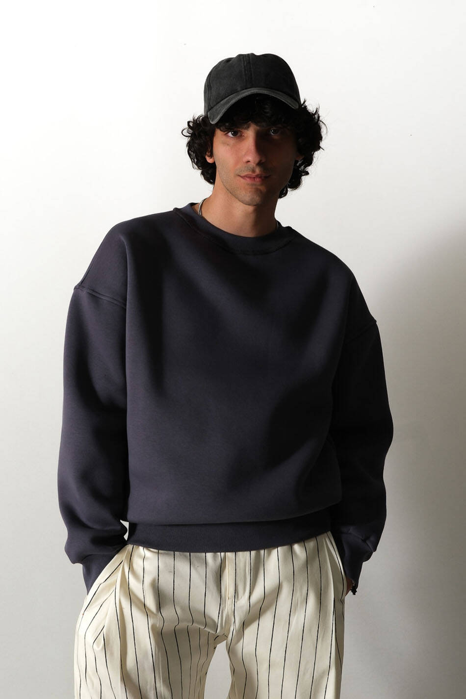 Antrasit Oversize Boxy Fit Sweatshirt - SOLDOUT