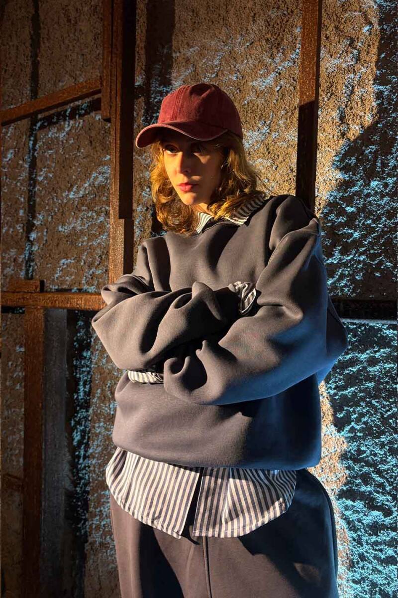 Antrasit Oversize Boxy Fit Sweatshirt - 13