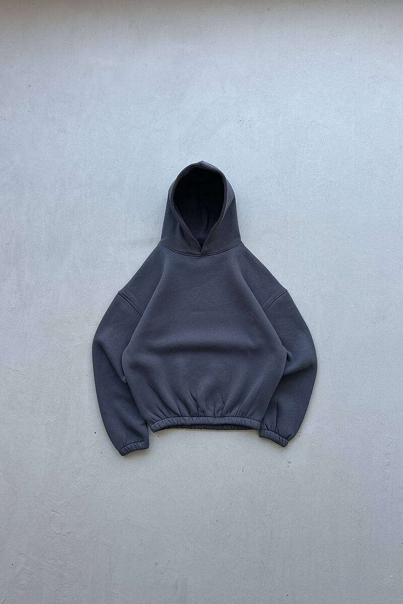 Antrasit Oversize Boxy Fit Hoodie - SOLDOUT