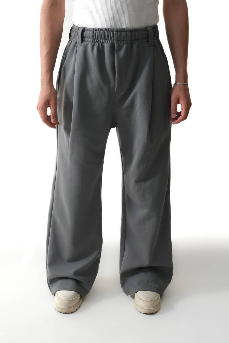 Antrasit Pileli Essential Double Face Pantolon - SOLDOUT