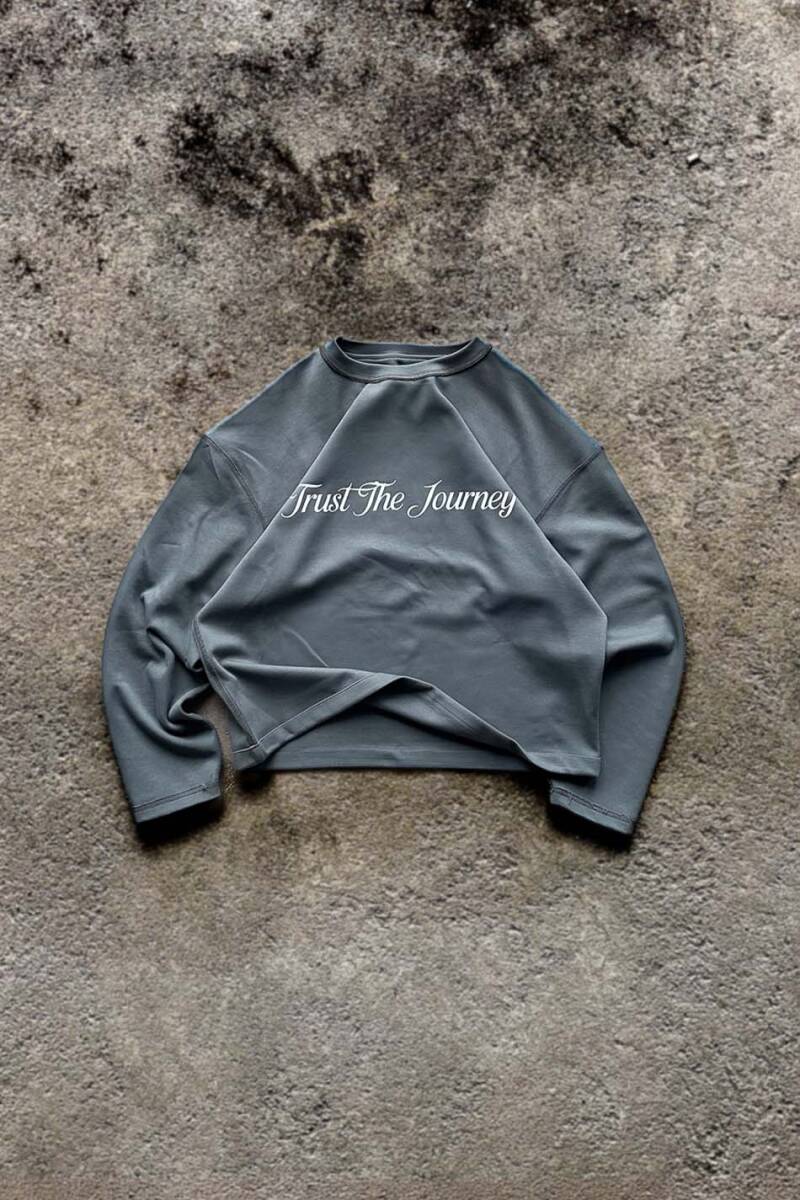 Antrasit Double Face (Çift Taraflı) Long Sleeve Tee - 3