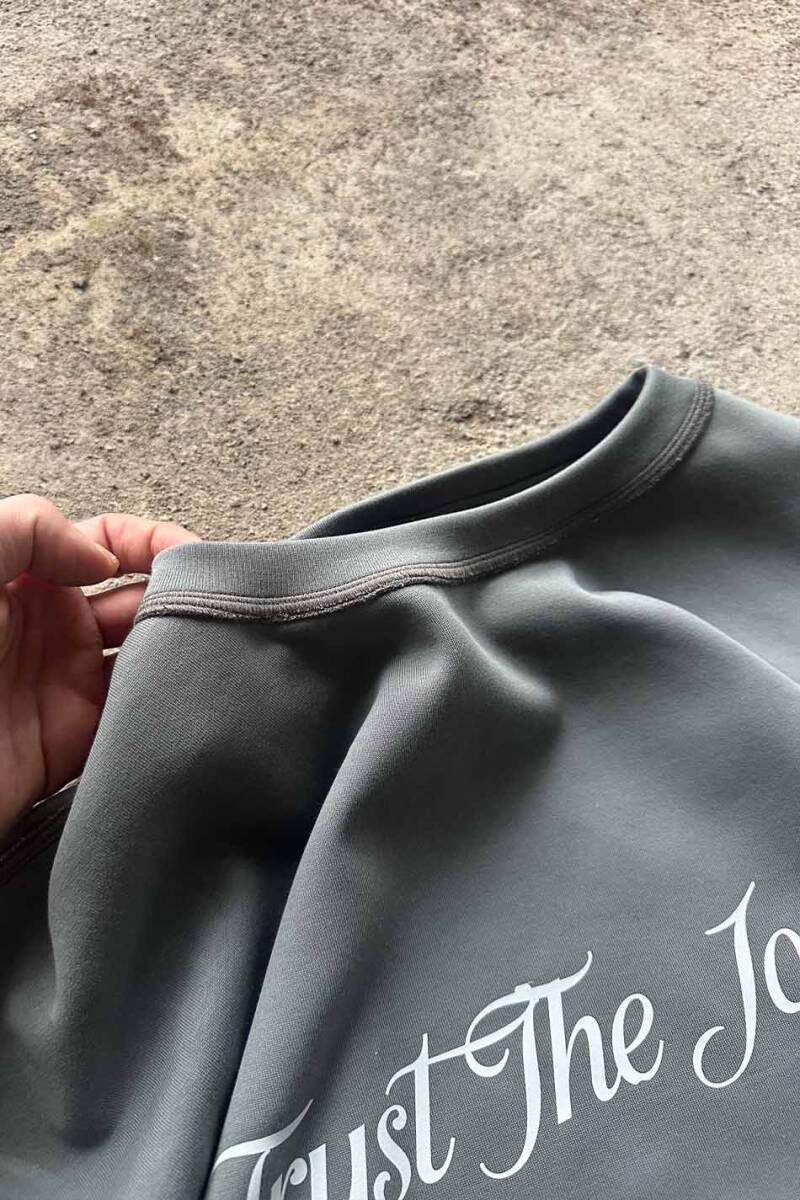 Antrasit Double Face (Çift Taraflı) Long Sleeve Tee - 7