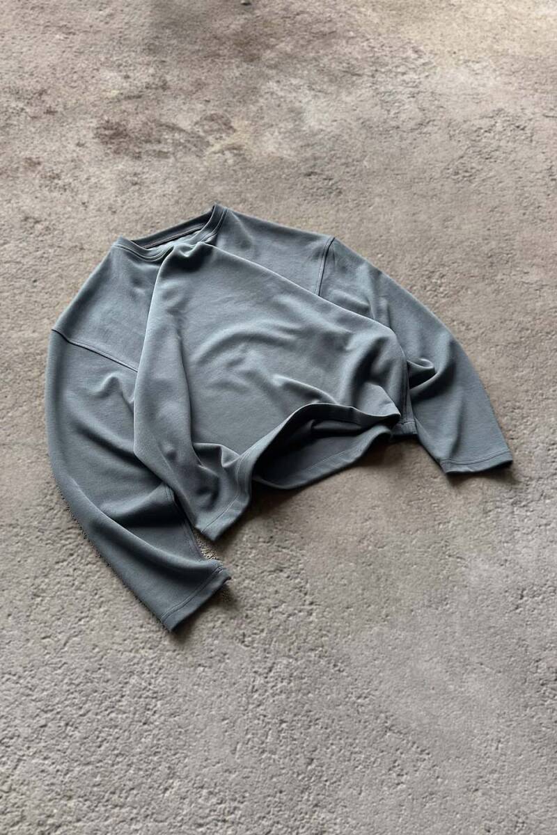 Antrasit Double Face (Çift Taraflı) Long Sleeve Tee - 4