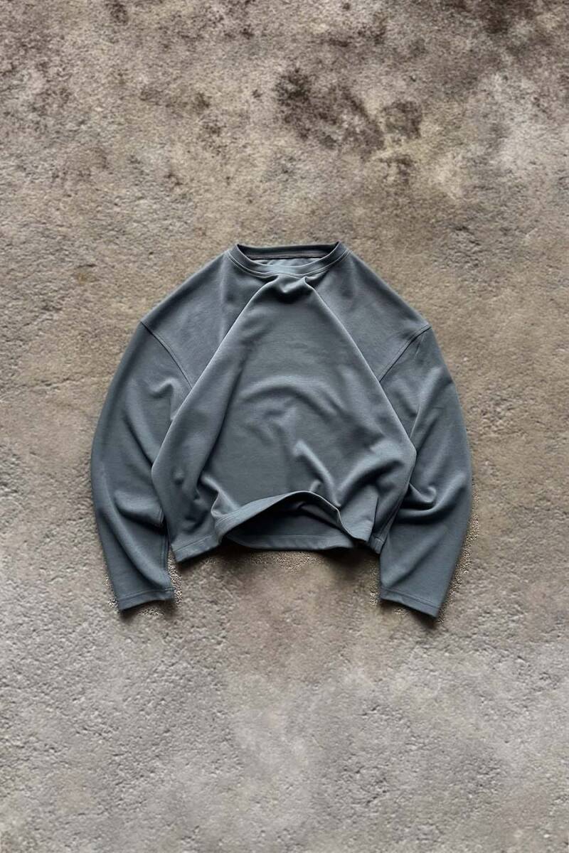 Antrasit Double Face (Çift Taraflı) Long Sleeve Tee - SOLDOUT