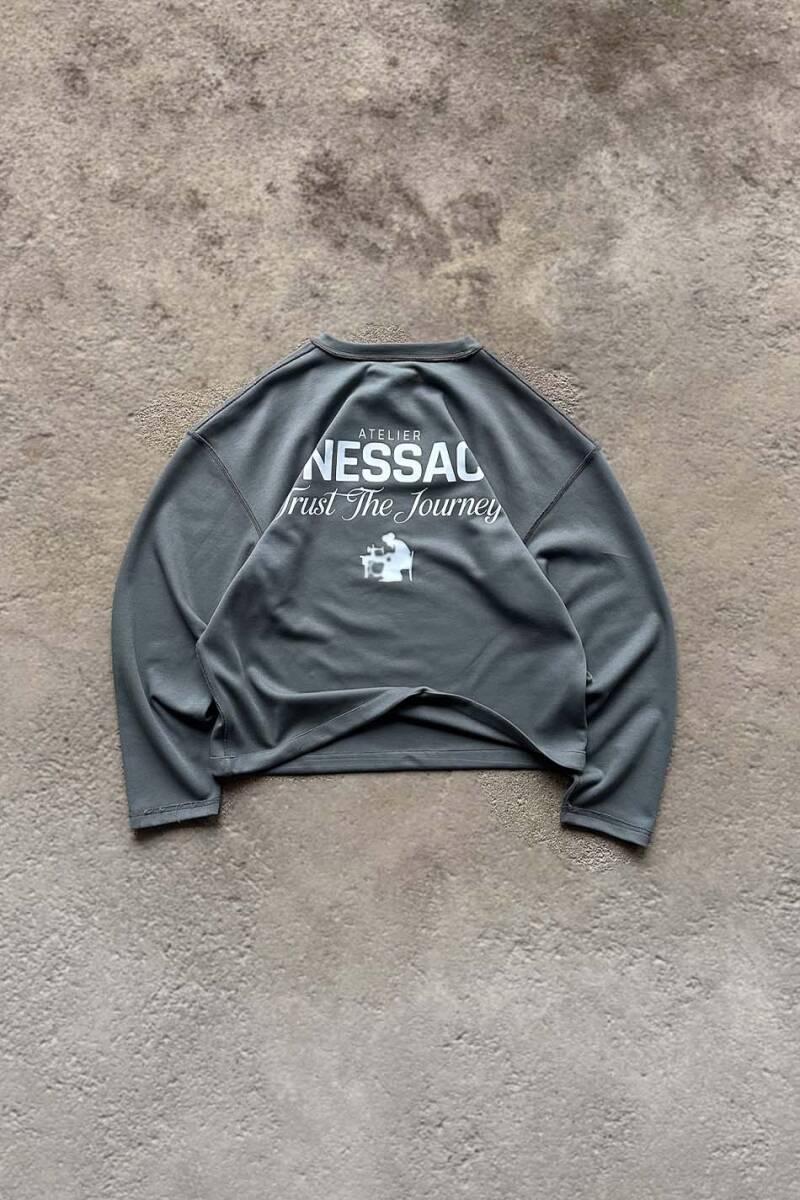 Antrasit Double Face (Çift Taraflı) Long Sleeve Tee - SOLDOUT (1)