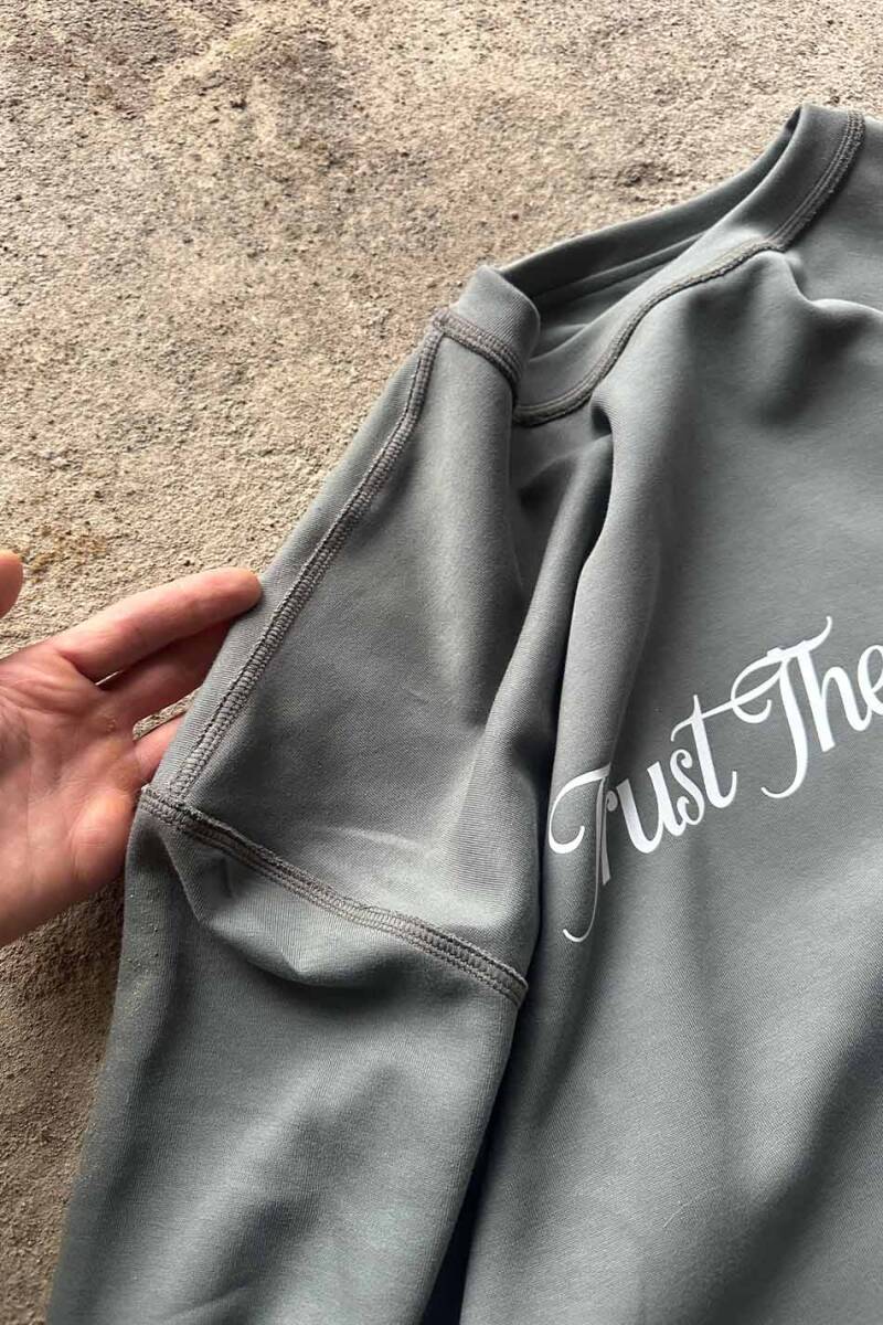 Antrasit Double Face (Çift Taraflı) Long Sleeve Tee - 8