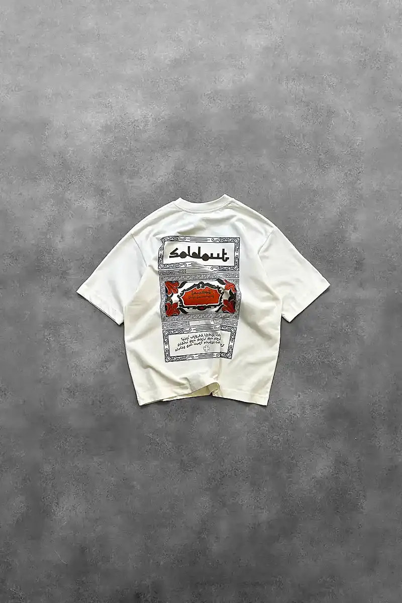Arap Çarşaf Baskılı Oversize T-Shirt 