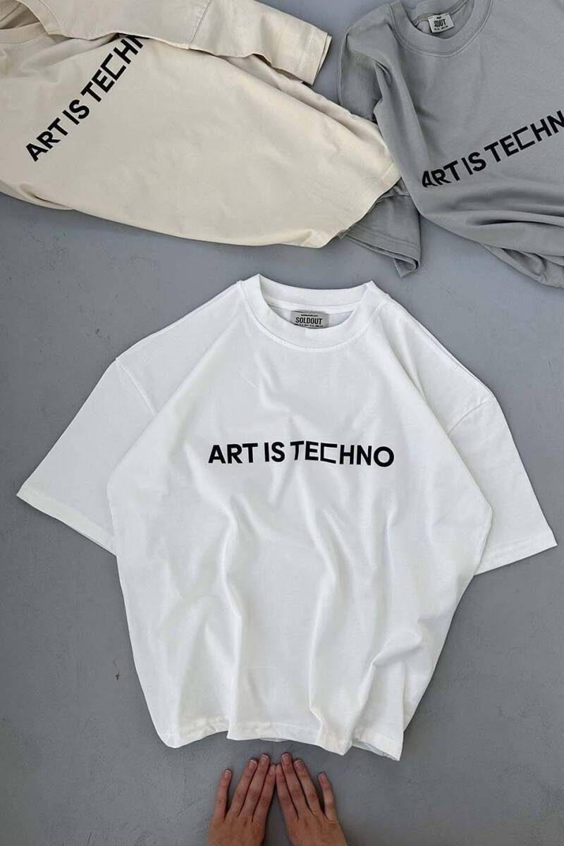 Art is Techno Baskılı Oversize Tişört - 3