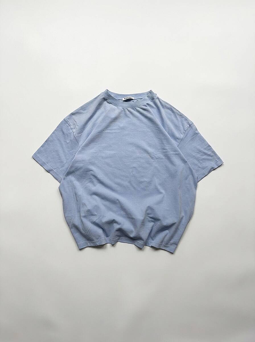 Buz Mavisi Asit Yıkama Eskitme Oversize Tişört - SOLDOUT