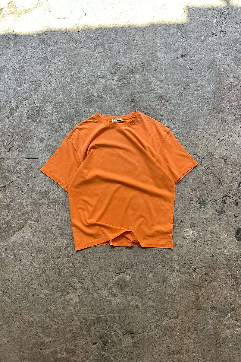 Asit Yıkamalı Turuncu Oversize Tişört - SOLDOUT (1)