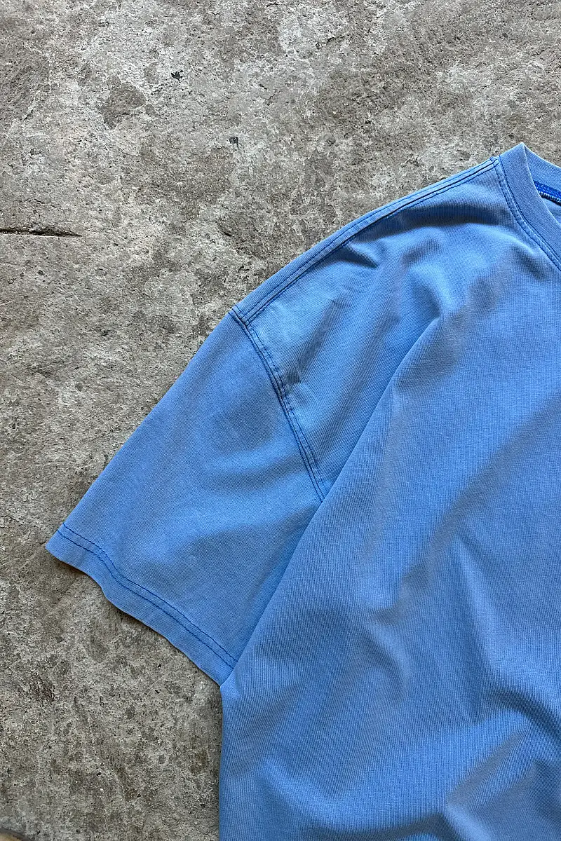Asit Yıkamalı Washed Cobalt Oversize Tişört - SOLDOUT (1)