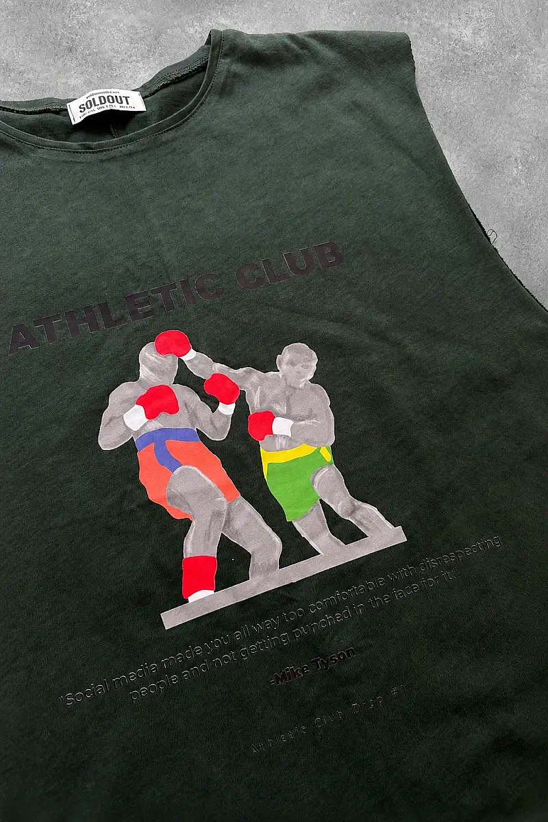 Athletic Club Figür Baskılı Koyu Yeşil Sporcu Atlet - SOLDOUT (1)