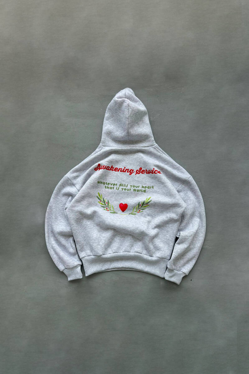 Awakening Service Gri Melanj Oversize Boxy Fit Hoodie - SOLDOUT