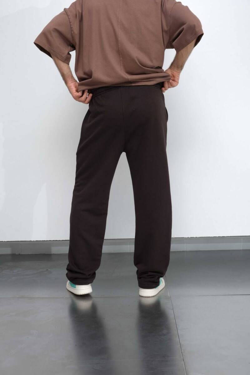 Basic Kahverengi Oversize Eşofman Altı - 4