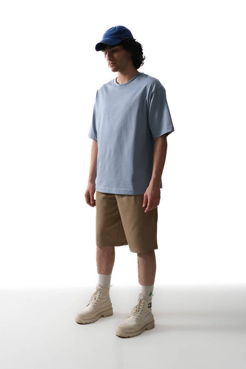 Bebek Mavisi Basic Oversize Tişört - 2