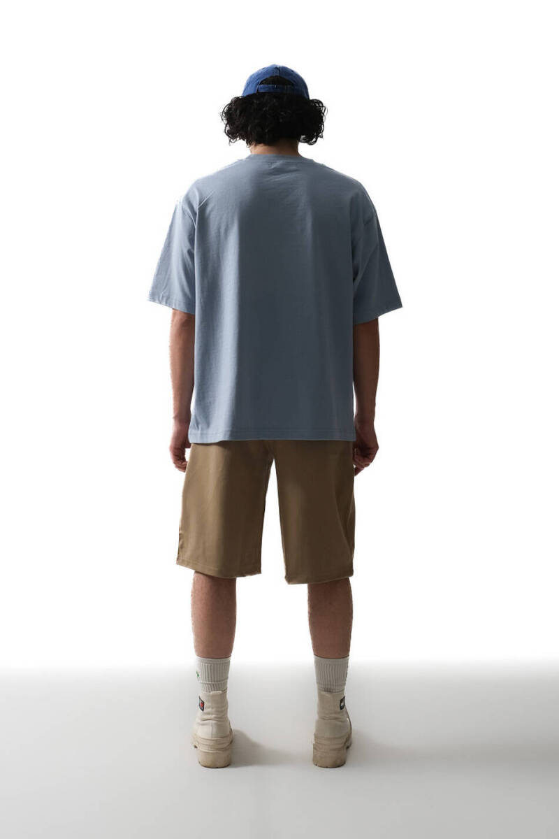 Bebek Mavisi Basic Oversize Tişört - 5