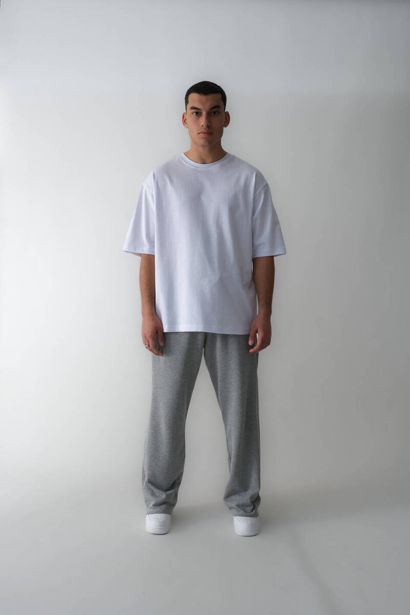Oversize Basic Beyaz Tişört - 3