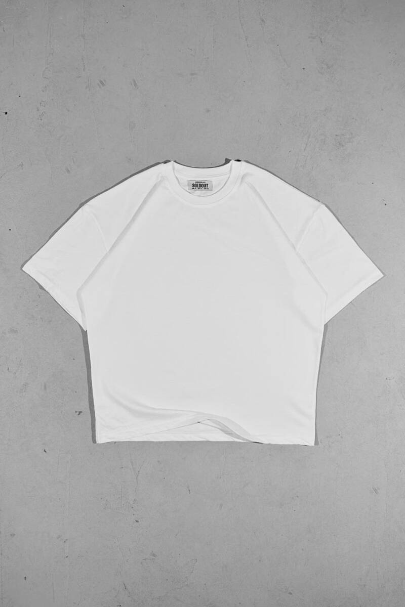 Oversize Basic Beyaz Tişört - 5