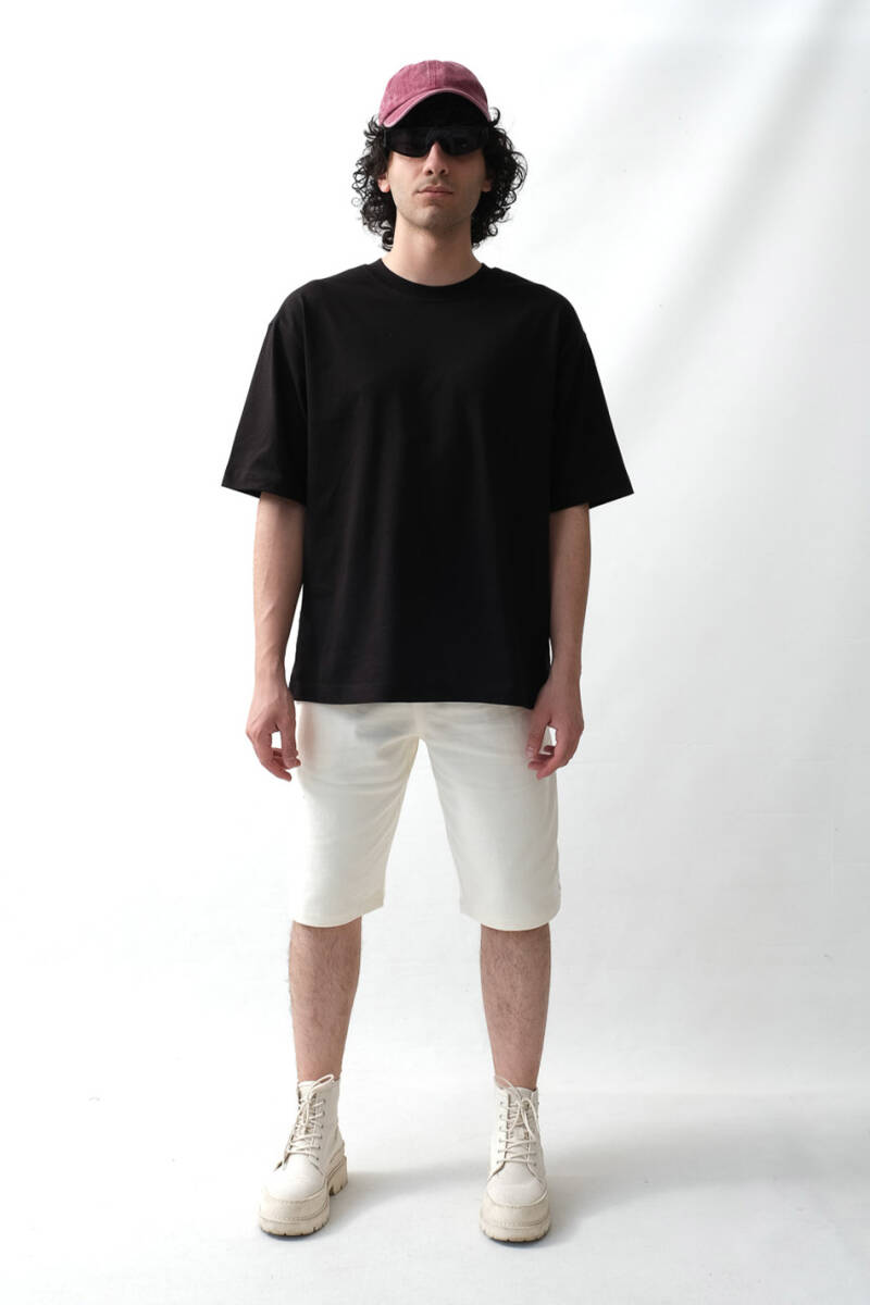 Basic Oversize Siyah Tişört - 2