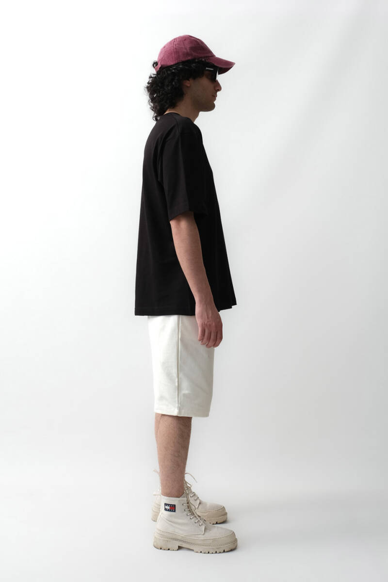 Basic Oversize Siyah Tişört - 4