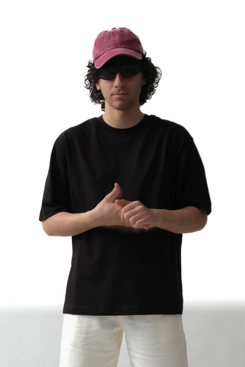Basic Oversize Siyah Tişört 