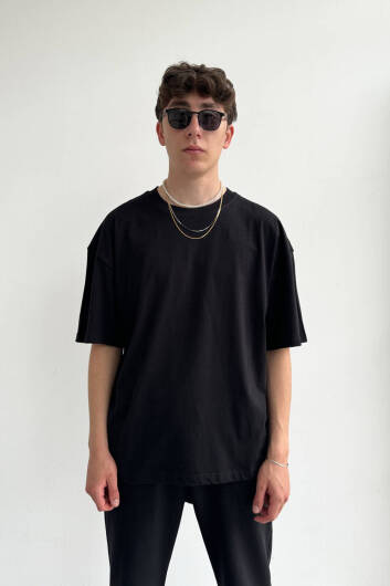 Basic Oversize Siyah Tişört 
