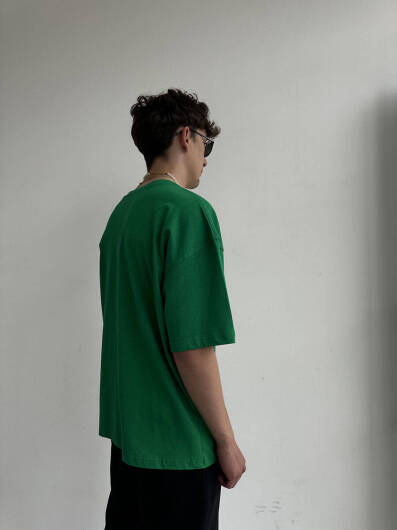  Oversize Basic Yeşil Tişört - 6