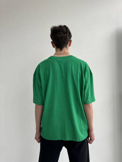 Oversize Basic Yeşil Tişört - 7