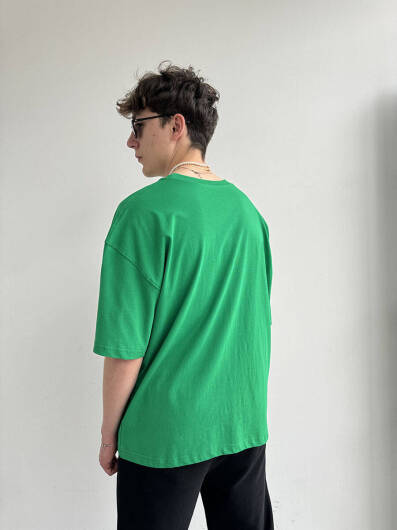  Oversize Basic Yeşil Tişört - 8