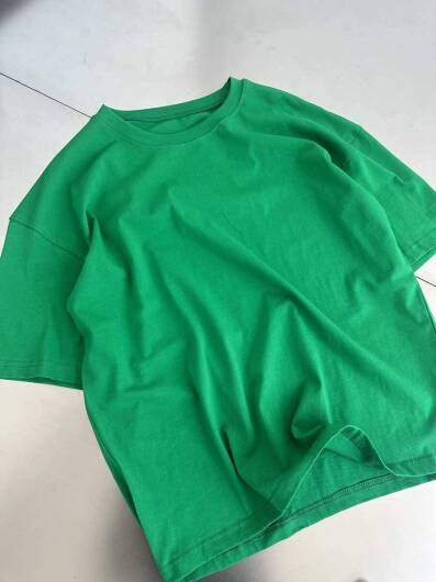  Oversize Basic Yeşil Tişört - 11