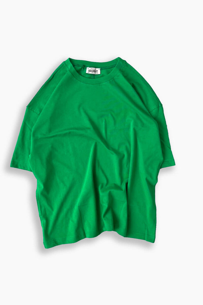  Oversize Basic Yeşil Tişört 