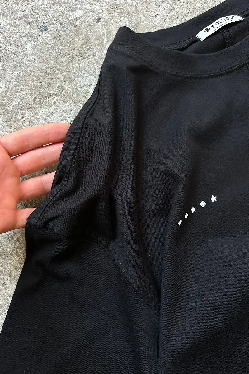 BDSM Business Siyah Ortadan Dikişli Oversize Tişört - 3