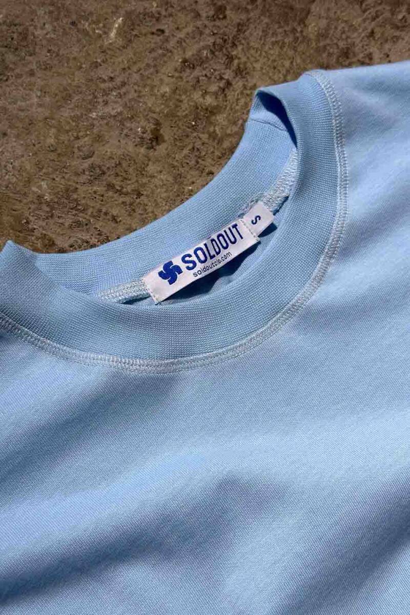 Bebek Mavisi Basic Oversize Tişört - 7